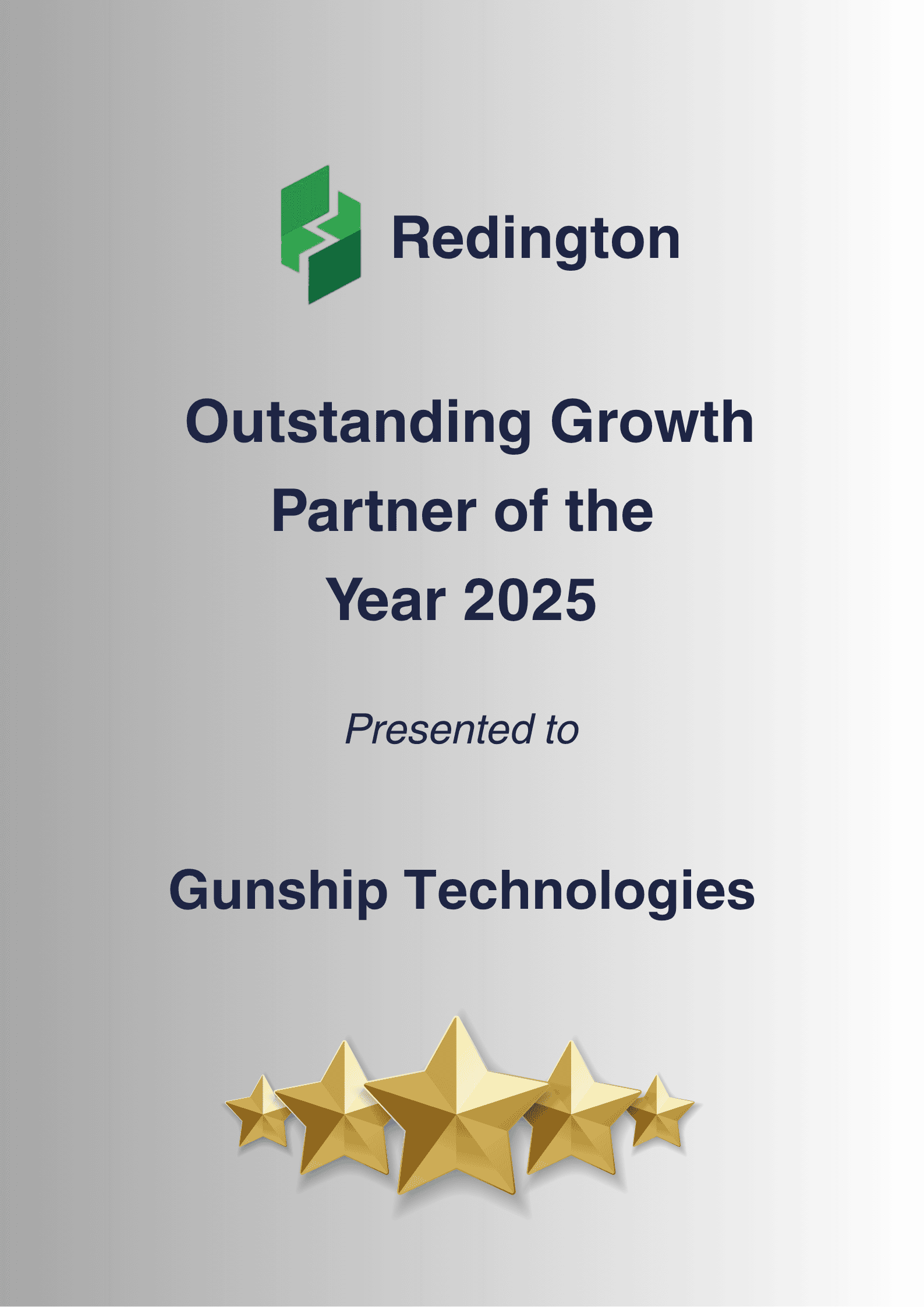 Outstanding Growth Partner of the Year 2025 by Redington - Nuvem labs